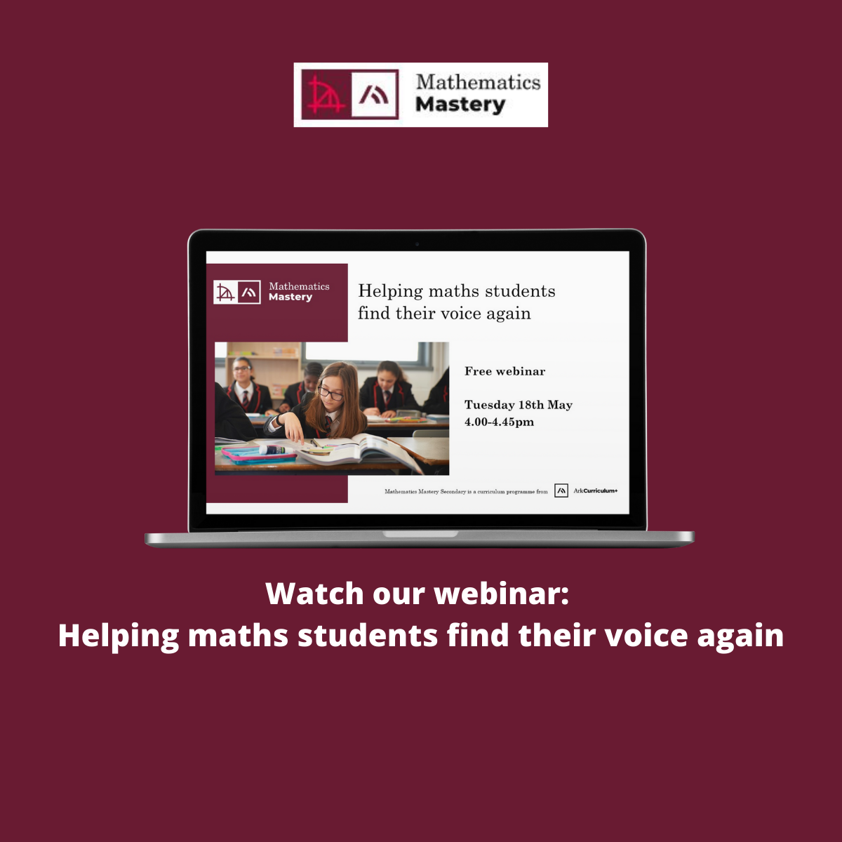 Watch our secondary maths webinar: Helping maths students find their voice again
